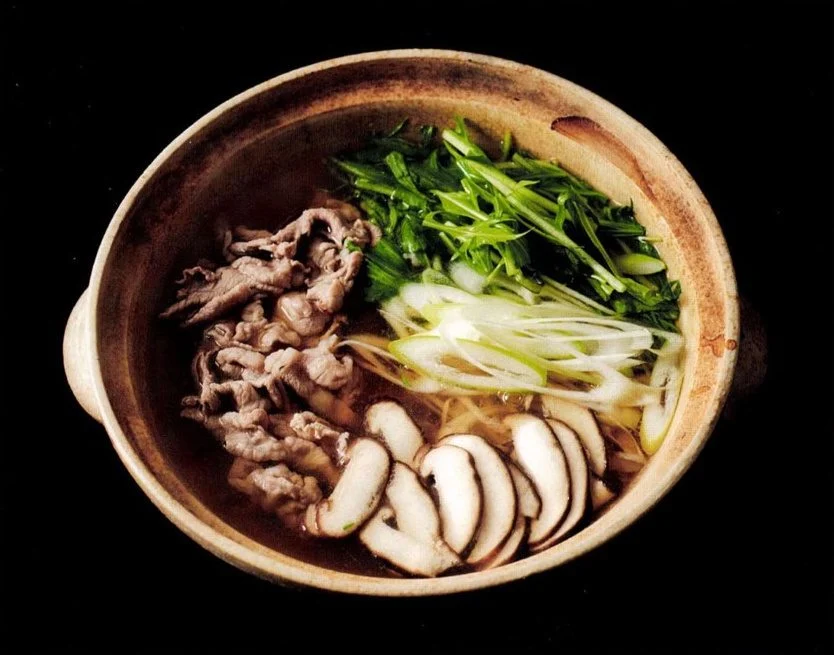 豚肉と水菜、しいたけの土鍋のハリハリ鍋